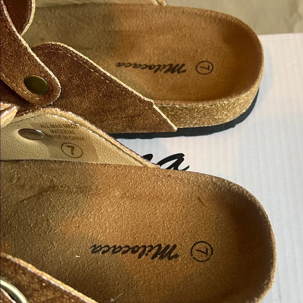 Brown Suede Slip-On Clogs (looks like birkenstock)